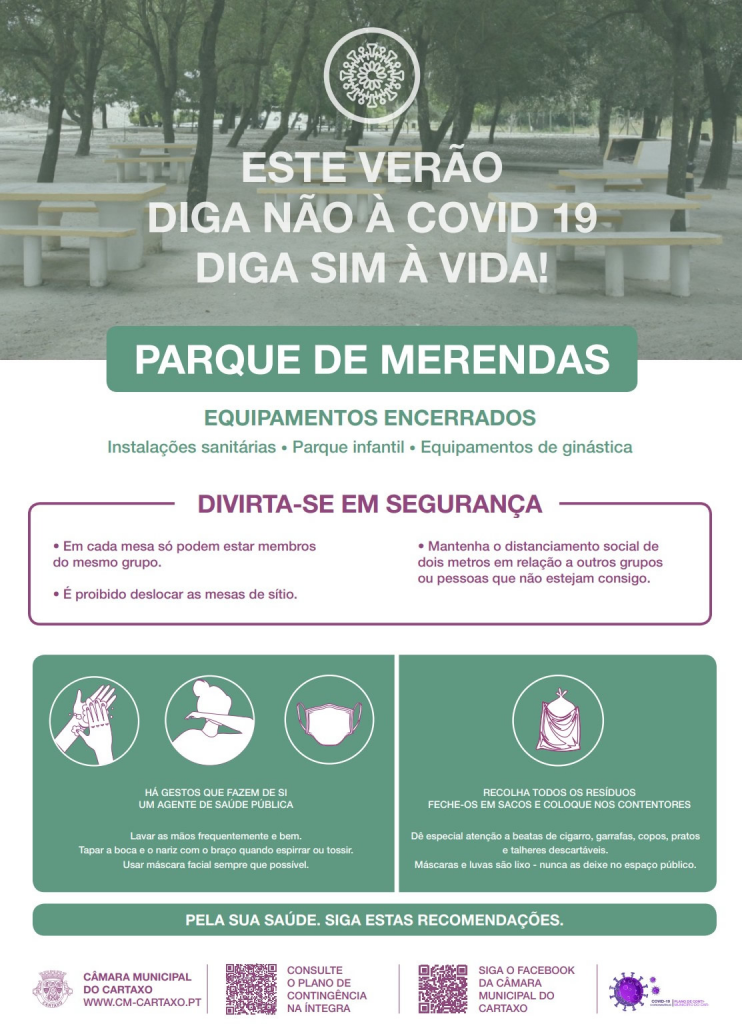 Imagem Informação parque merendas - Covid 19